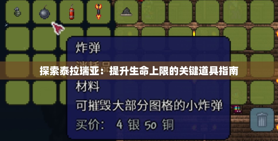 探索泰拉瑞亚：提升生命上限的关键道具指南